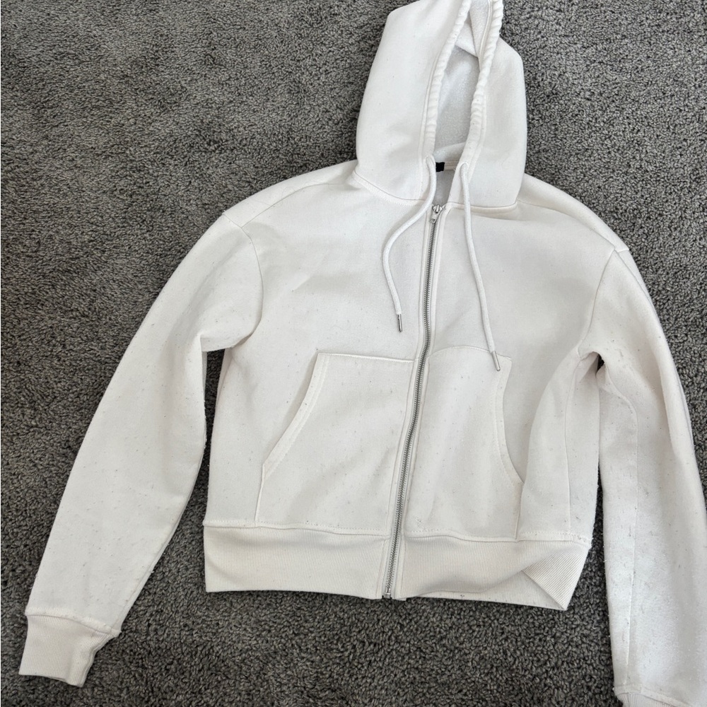 Women's White Hoodie Jacket
